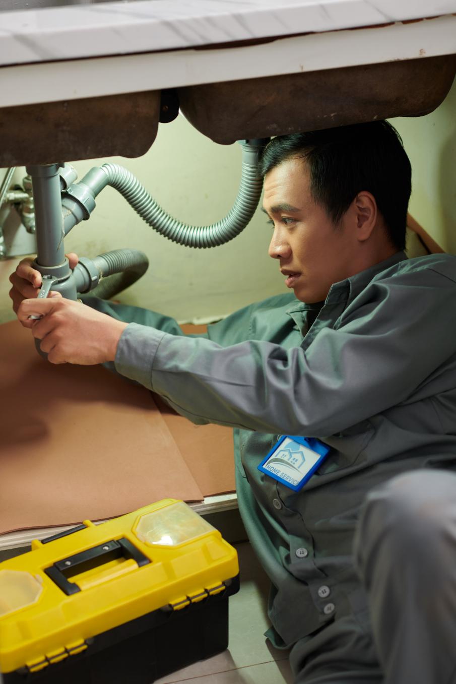 Professional Plumber at Work